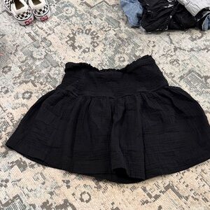 Amazon Black Smocked Waist Mini Skirt
